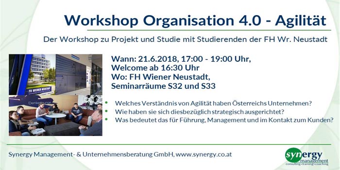 Einladung zum Workshop: Organisation 4.0 – Agilität